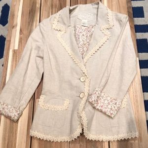 cute cream pinstripe blazer
